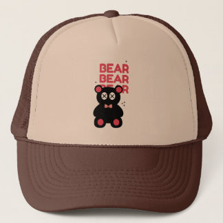 Cute black Bear Minimalist – Fun Modern Design  Keps