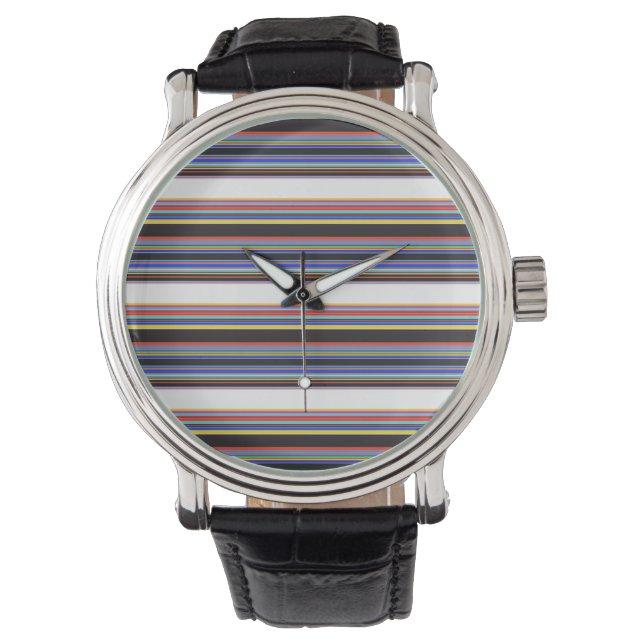 Cute Black blue rand Armbandsur (Framsida)