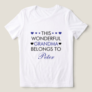 Cute Black & Blue Sayed Grandchild Namn Grandma T Shirt
