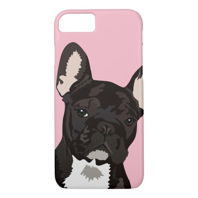 Cute Black Brindle Fransk Bulldog Pet Case-Mate iPhone Skal (Baksida)