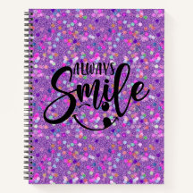 Cute Black Bullet Journal alltid Smile Typografi