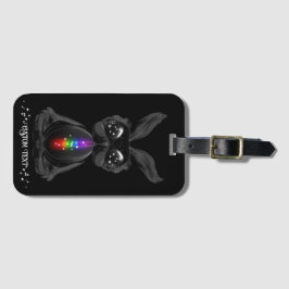Cute Black Bunny med Chakra Rainbow Soul Bagagebricka