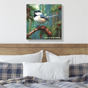 Cute Black-Caps Chickadee Canvastryck