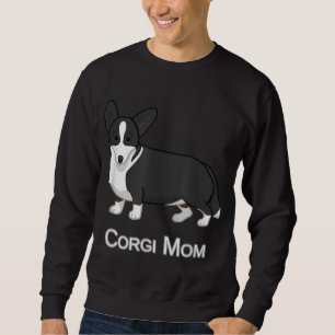 Cute Black Cardigan Welsh Corgi Mamma Hund älskare Lång Ärmad Tröja