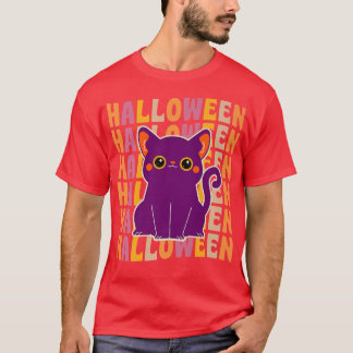 Cute Black Cat 70-talets 80-tal Retro Vintage Stil T Shirt