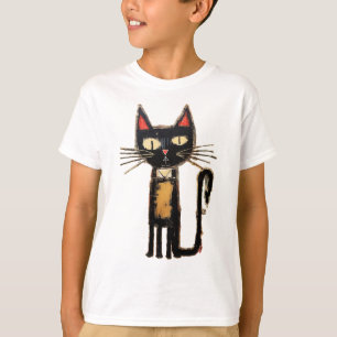 Cute Black Cat-Abstrakt T Shirt