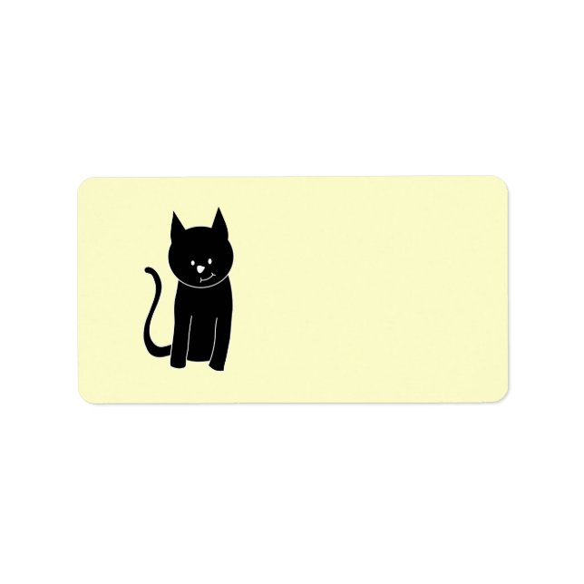 Cute Black Cat Adressetikett (Framsidan)