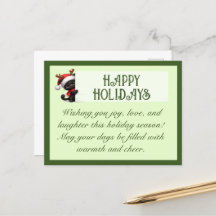 Cute Black Cat Anpassade Hälsning vykort