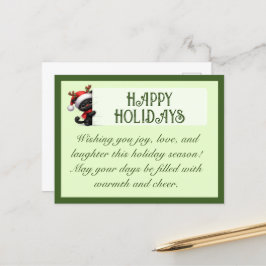 Cute Black Cat Anpassade Hälsning vykort