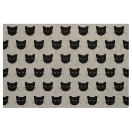 Cute Black cat ansikte mönster Tyg