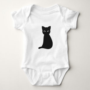 Cute Black cat baby-kroppsdräkt. T Shirt