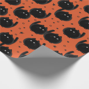 Cute Black Cat Bewitch Halloween-Orange Presentpapper