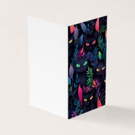 Cute Black Cat Card Kort
