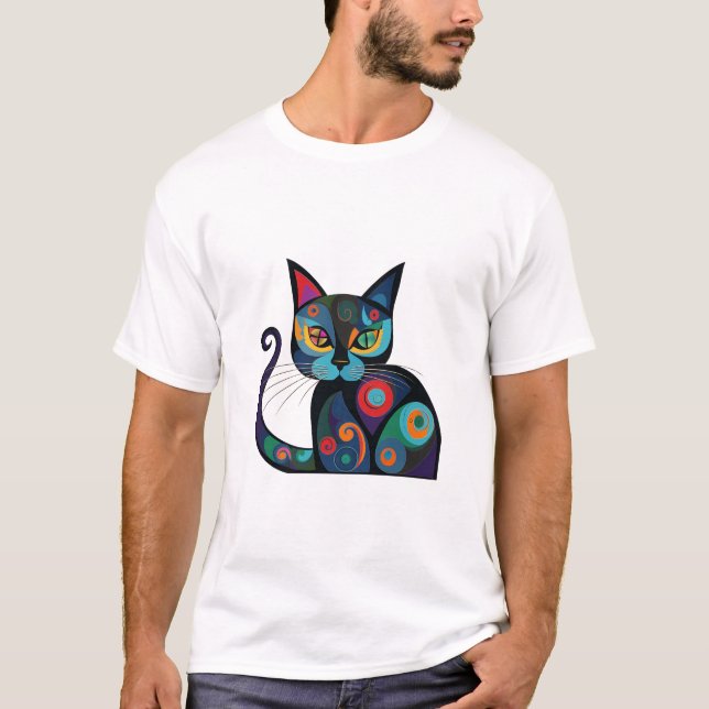 cute black cat design  t shirt (Framsida)
