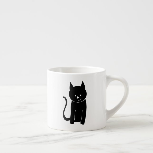 Cute Black Cat Espressomugg (Höger)