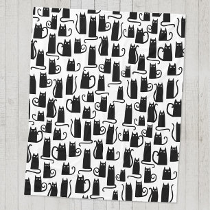 Cute Black Cat Fleecefilt