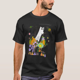 Cute Black Cat Ghost Funny Boo Halloween Cat Lover T Shirt