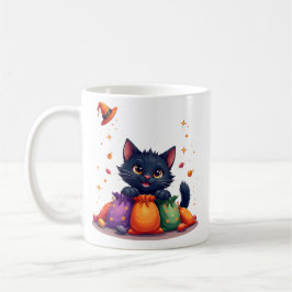 Cute Black Cat Halloween Candy Mug Kaffemugg