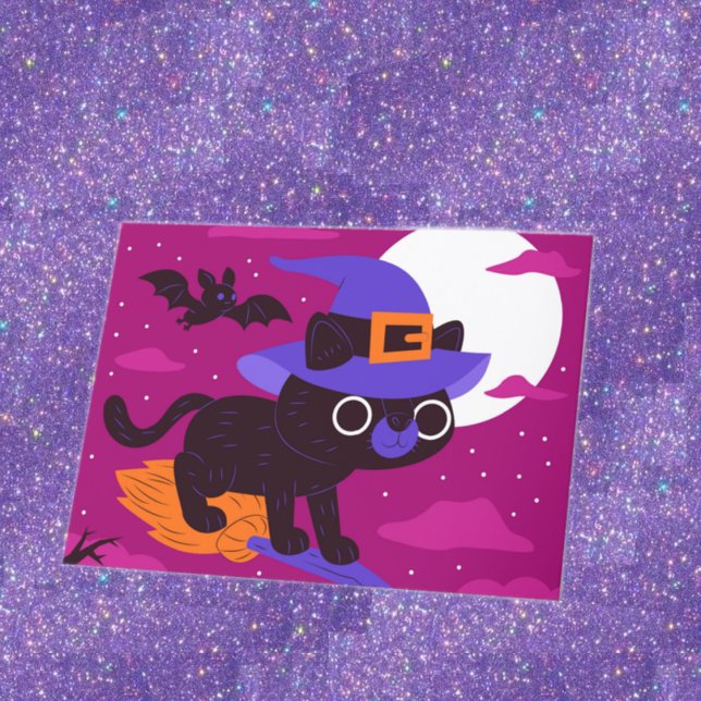 Cute Black cat Halloween Kort (Skapare uppladdad)