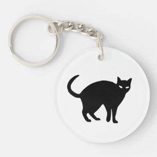 Cute Black Cat Halloween-nyckelkedja