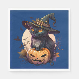 Cute Black Cat Halloween Pappersservett