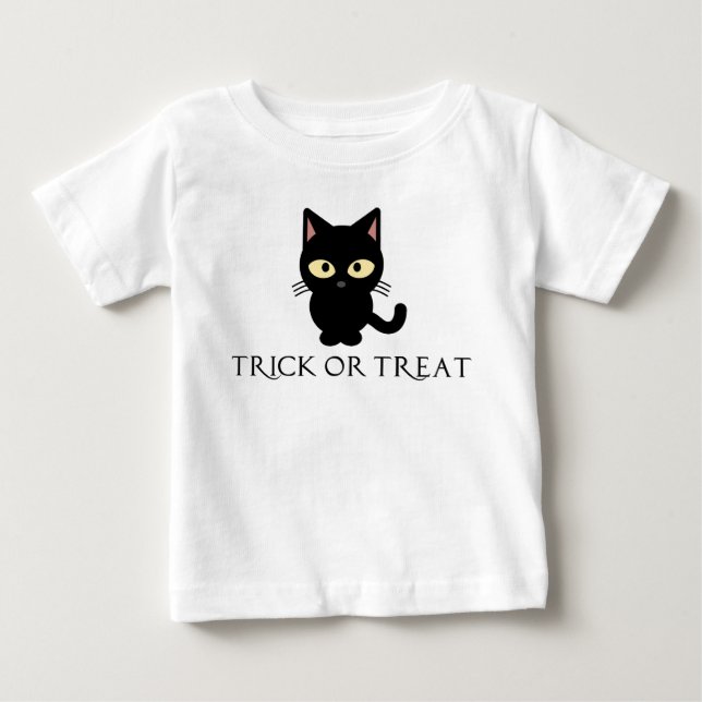 Cute Black Cat Halloween Shirt Tee (Framsida)