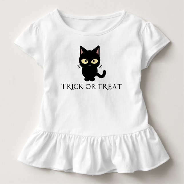 Cute Black Cat Halloween Shirt Tee Shirt (Framsida)
