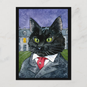 Cute Black Cat Halloween-vykort Vykort