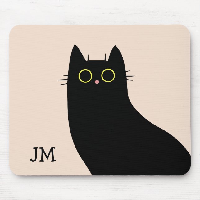Cute Black cat i Mid Century stil Musmatta (Framsidan)