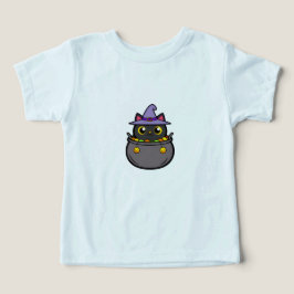 Cute Black Cat i Witch Hat Halloween Vector Art T Shirt