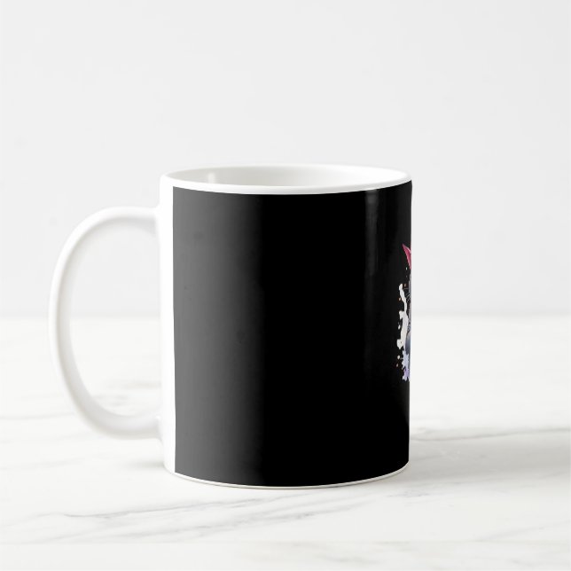 Cute Black Cat i Witch Hat - Magic Halloween Ar Kaffemugg (Vänster)