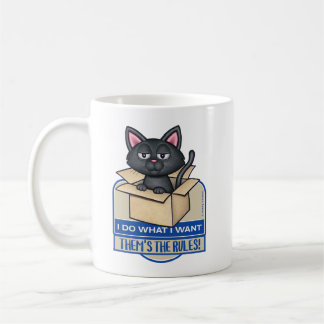 Cute Black Cat jag gör som jag vill Kaffemugg