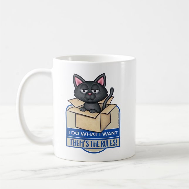 Cute Black Cat jag gör som jag vill Kaffemugg (Vänster)