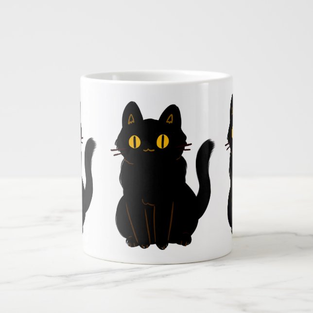 Cute Black Cat Jumbo Mugg (Framsidan)