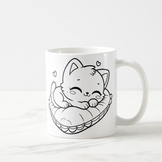 Cute Black Cat Kaffemugg (Höger)