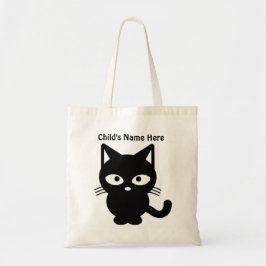 Cute Black Cat Kattunge Halloween Kid Friendly Tygkasse