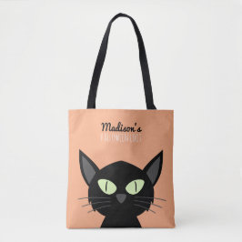 Cute Black Cat Kids Halloween Tygkasse