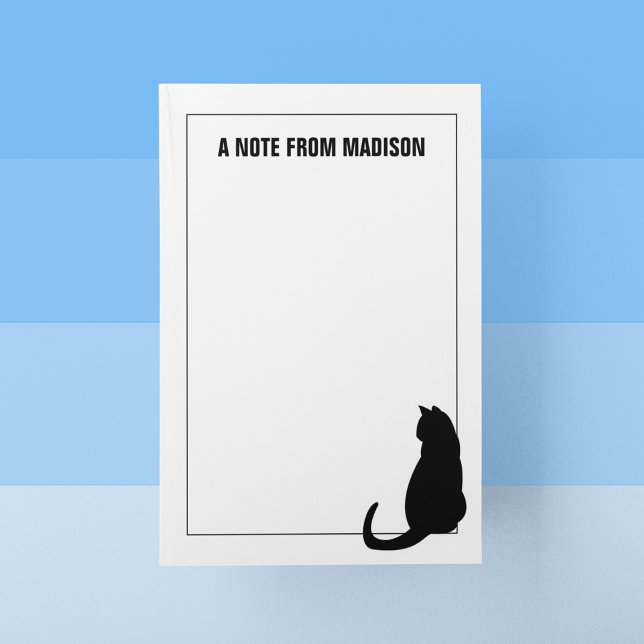 Cute Black Cat | Lägg till ditt namn Post-it Block (Skapare uppladdad)