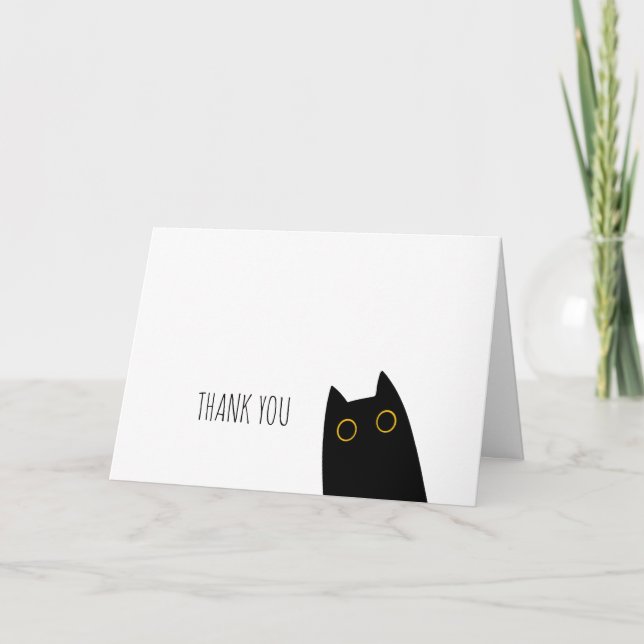 Cute Black Cat-lås, tillfogat tackkort (Framsida)