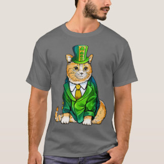 Cute Black Cat Leprechaun Hat Funny Irish St Patri T Shirt