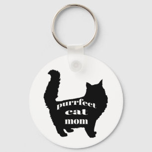Cute Black Cat Mamma Nyckelring