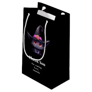 Cute Black Cat med en Witch Hat-Tack