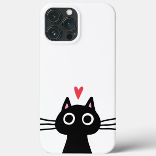 Cute Black Cat med hjärta