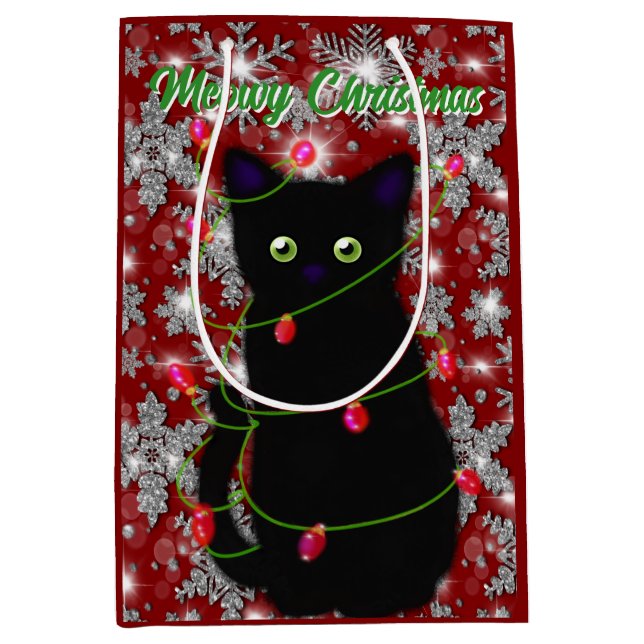 Cute Black cat Meowy jul (Framsidan)