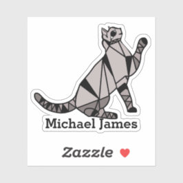 Cute Black Cat Modern Animal Add Namn Klistermärken