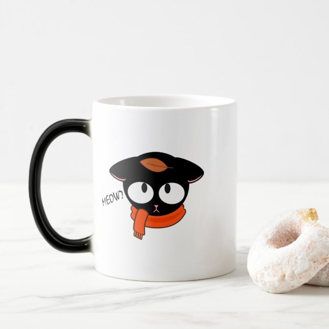 ✨ Cute Black Cat Mugg - ✨ höstfälla (Med munk)