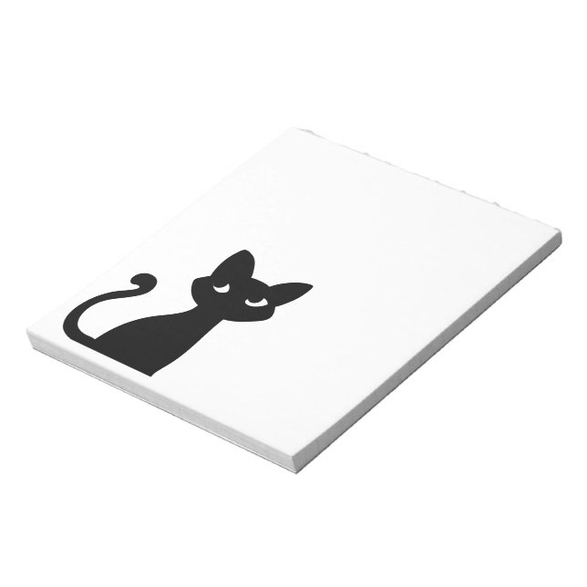 CUTE BLACK CAT NOTE PAD STATIONERY ANTECKNINGSBLOCK (Roterad)