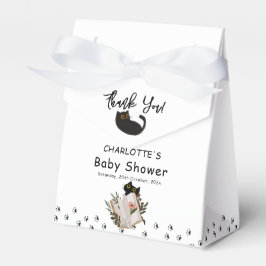 Cute Black Cat och Blommigt Bok Baby Shower Presentaskar