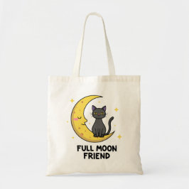 Cute Black Cat on Moon - Full Moon Friend Tygkasse