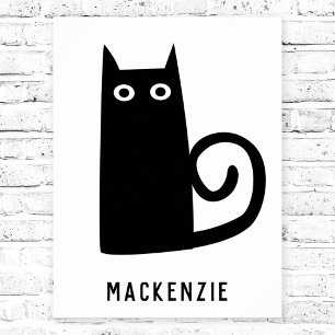 Cute Black Cat-Personlig Poster